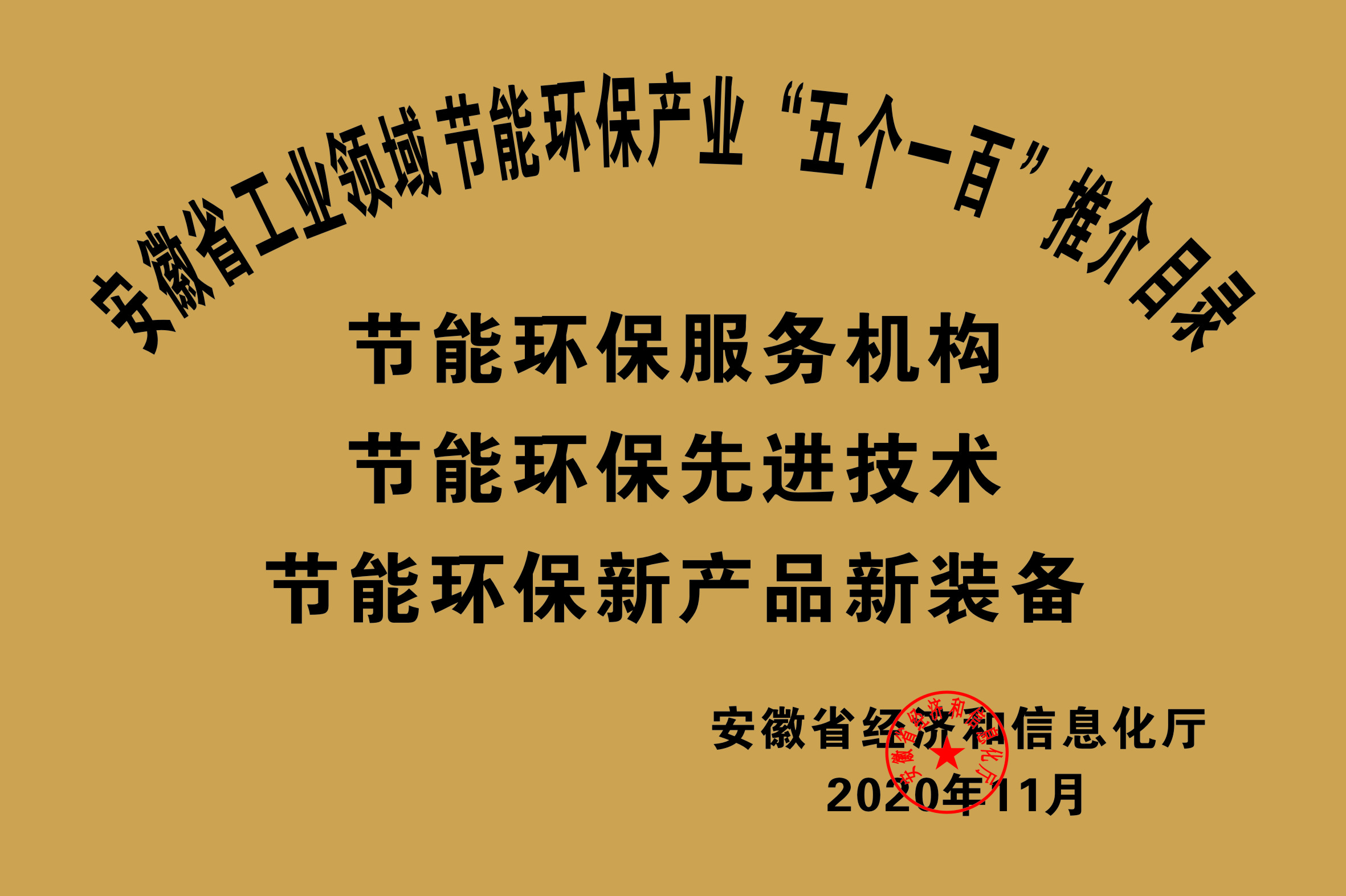 2020年安徽省工業(yè)節(jié)能環(huán)保產(chǎn)業(yè)“五個(gè)一百”推介目錄